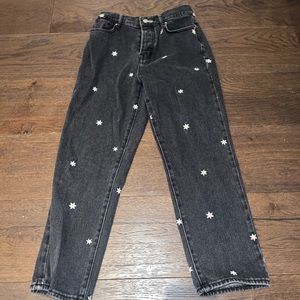 Daisy Embroidered Straight Jeans